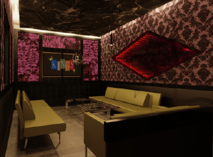 Conceptual design for Flamingo Room.