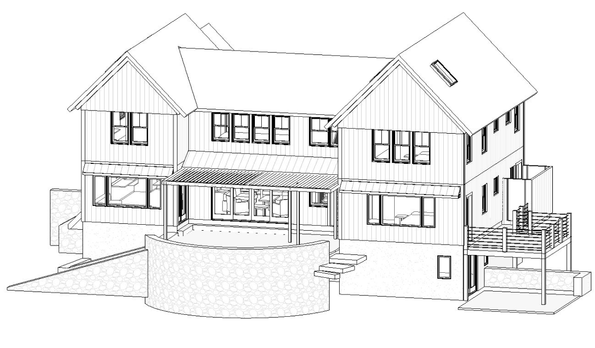 Drawing of Floor Plan and Elevation for Addition.